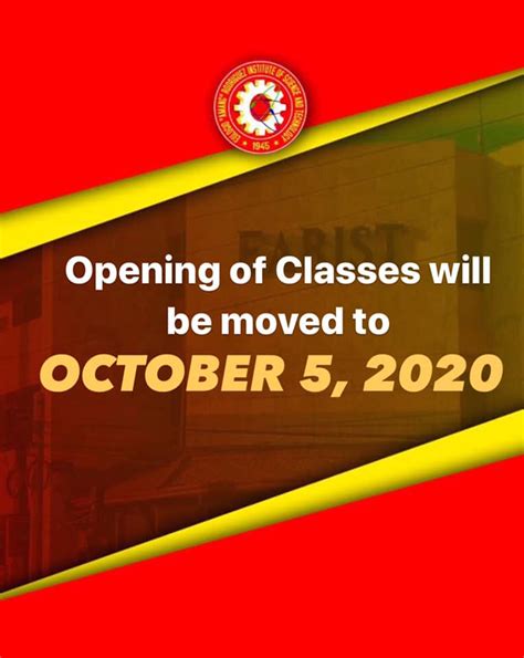EARIST Advisory: Extension of the Opening of Classes for the .